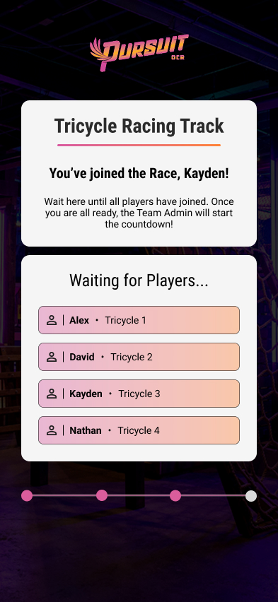 Player lobby with live roster