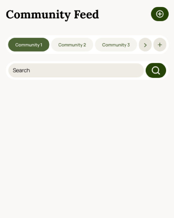 Community Feed before: blank empty state with no explanation