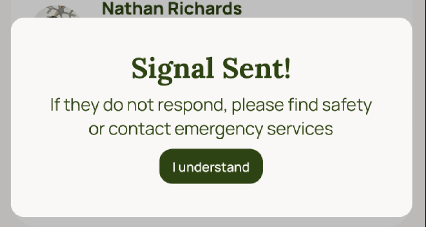 Signal confirmation before: no confirmation step, unclear what happens next